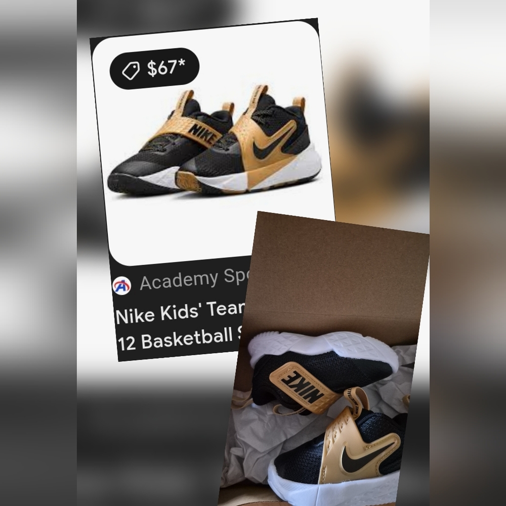 Nike Black and Gold Athletic Sneakers